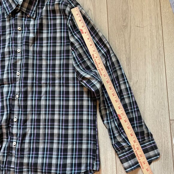 Peter Millar Mens Large Plaid Button-Down Shirt - Picture 6 of 9